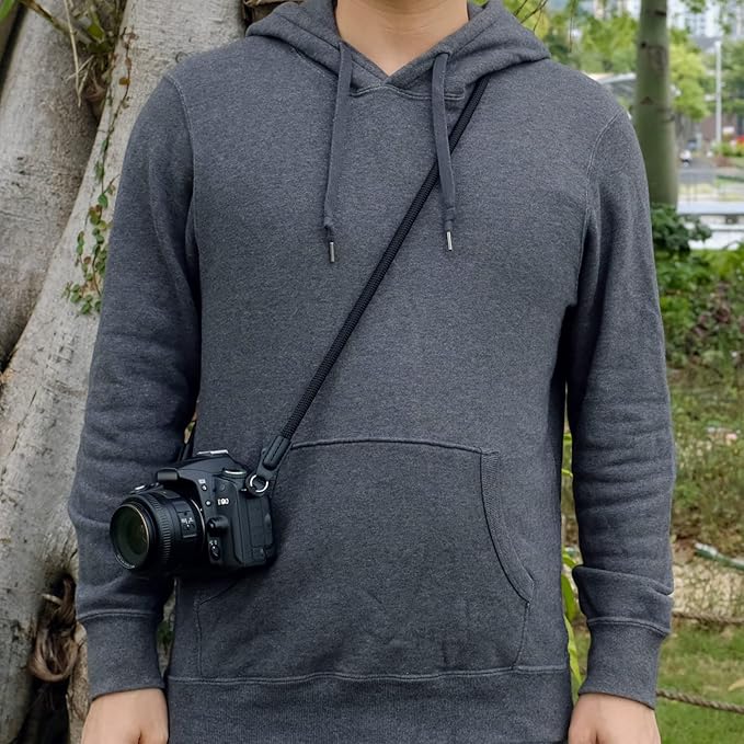 Camera Strap,Climbing Rope Camera Strap for DSLR SLR Mirrorless Camera Neck Shoulder Strap 120cm Black