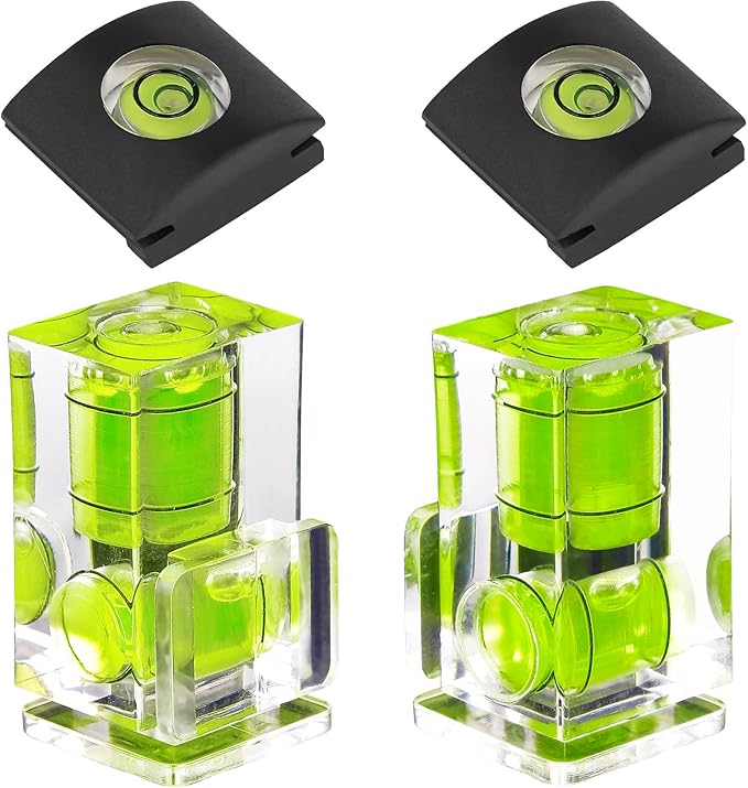 Hot Shoe Level, 4Pack ChromLives Shoe Bubble Level Camera Hot Shoe Cover 2 Axis Bubble Spirit Level Compatible with DSLR Film Camera Canon Nikon Olympus,Combo Pack - 2 Axis and 1 Axis