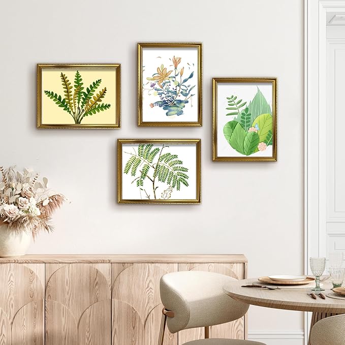 BESCRCL 11x14 Picture Frame Gold, Frames 11 x 14 with Shatterproof Crystal Acrylic for Wall Gallery, 4 Pack