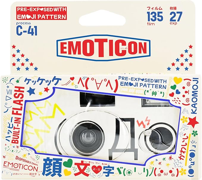 Retocolor Emoticon 400 35mm Disposable Film Camera 27EXP, ISO400, Color Negative Film, Focus Free, Easy to Use, Built in Flash, Single Use (Film and Battery Included)