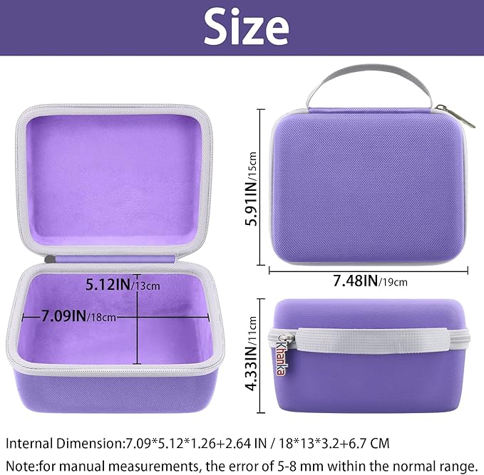 khanka Hard Carrying Case for Polaroid Now 3rd Gen I-Type,Now+ 3rd,Now 2nd,Now+ 2nd Gen,Flip,Originals Now I-Type,Originals Now+,I-2,OneStep+,OneStep 2 Instant Film Camera(Purple Case)