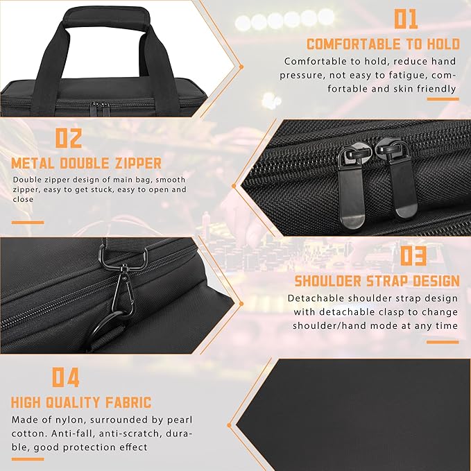 AKOZLIN Cable File Bag with Detachable Dividers for DJ Gear, Sound Instrument Accessories