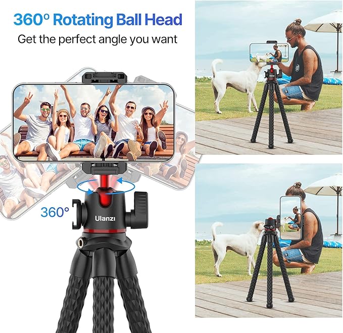 ULANZI MT-33 Camera Tripod,Flexible Mini Tripod with 1/4" Screw for Magic Arm + ULANZI Smartphone Video Rig with Handles