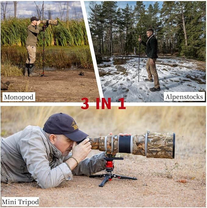 IFOOTAGE Cobra 3 C180F-P Carbon Fiber Video Monopod with Pedal Locking Control, Professional Photography Monopod Suitable for SLR Cameras and Camcorders (71")