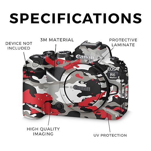 Camera Skin Compatible with Canon EOS R6 Mark II Camera (2022) - Red Camo - Premium 3M Vinyl Protective Wrap Decal Cover - Easy to Apply | Crafted in The USA by MightySkins