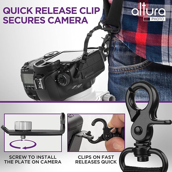 Altura Photo Camera Strap with Quick Release & Safety Tether - Camera Strap for Photographers for Sony, Nikon, & Canon