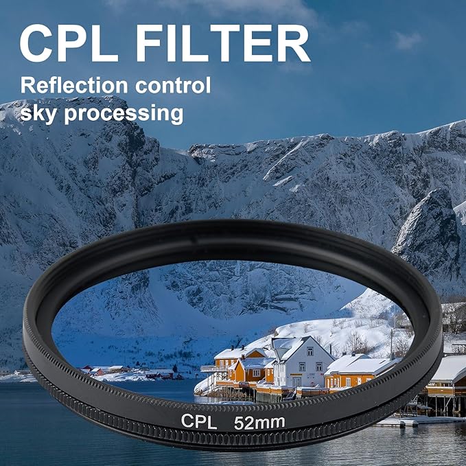 52mm CPL Filter for Phone,Compatible for iPhone 15 14 13 12 11,Motorola,Google Pixel and Other Smart Phones
