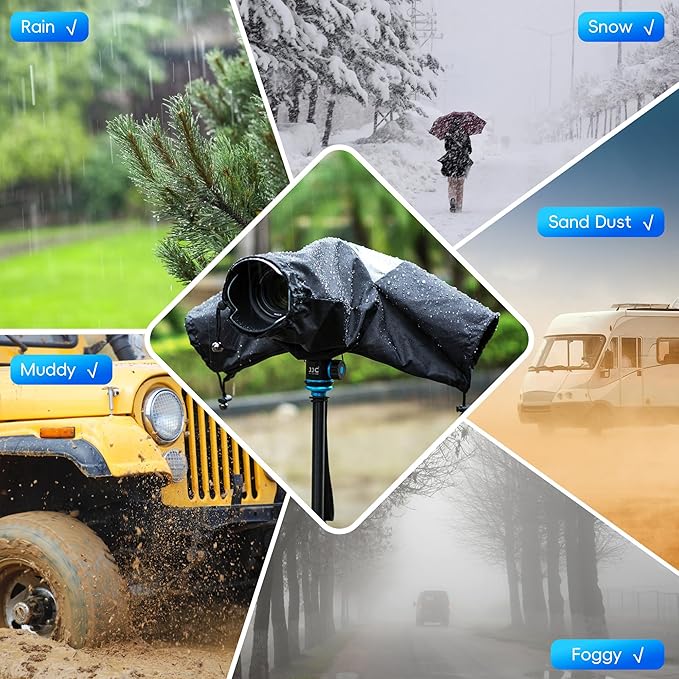 Professional Waterproof Camera Rain Cover for Canon for Nikon for Sony for Fujifilm and More DSLR Mirrorless Cameras with Lens, Camera Accessories for Photography