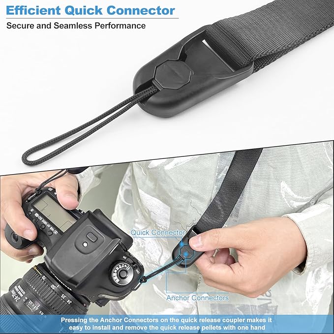 Adjustable Camera Strap, Universal Camera Strap with Quick Release and Connection, Comes with Comfortable Silicone Shoulder Pads and Base, Smooth and Sturdy, Strap Width 1''(2.5cm Peach Pink)