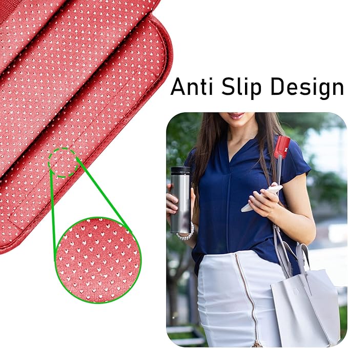 ZINZ Universal Shoulder Pad with Ultra Thick Cushion for Bag Luggage Bag Crossbody, Plus Long & Anti-Slip & Breathable,Red