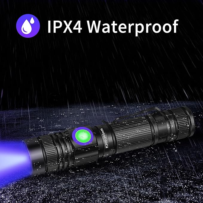 UV Flashlight Black Light USB Rechargeable 365nm Blacklight Mini, Woods lamp Portable Handheld Powerful LED Ultraviolet Lights Flashlights, Focus Adjustable for Resin Curing, Pet Urine Detection