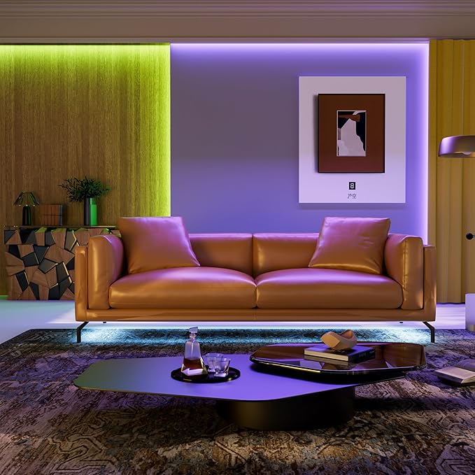 PAUTIX COB LED Strip Lights,RGBW LED Lights RGB+2700K Warm White UL Listed Dotless 24V Color Changing RGB Light for Gaming Room,Cabinets,Bedroom,Party Lighting(Power Supply & Controller Not Included)