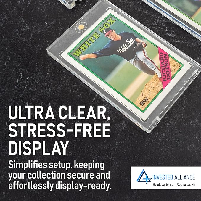 Premium 35PT - 360PT Magnetic Card Holder Case | Magnetic Trading Card Holder, Pro Sports, Football, Basketball, Baseball, MTG & TCG U-V Hard Protectors With Ultra Clear Design Display For Collectors.