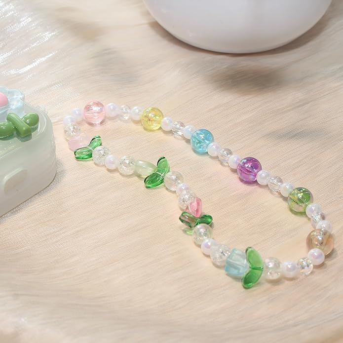 Cute Digital Camera Wrist Strap,Beaded Phone Charms wristlet Strap,Kawaii Bracelet Wrist Lanyard,Charm Holder for Women