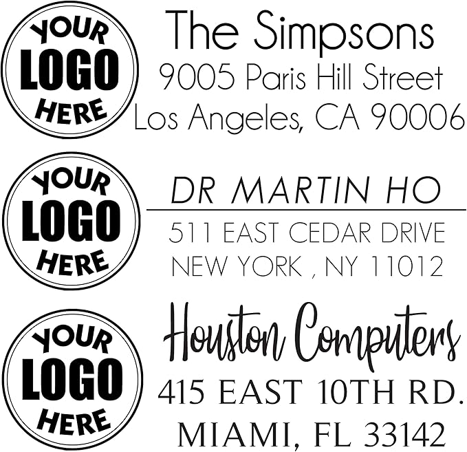 Custom Logo Stamp Custom Image Stamper Personalized Stamp Business Logo Stamp Business Logo or Image 7/8" x 2-3/8" (Red)