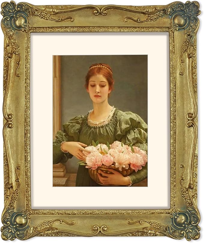 SIMON'S SHOP Gold Picture Frames 8x10 for Wall and Tabletop Vertical or Horizontal Display, Vintage Photo Frame with Glass Cover, Baroque Style Home Décor