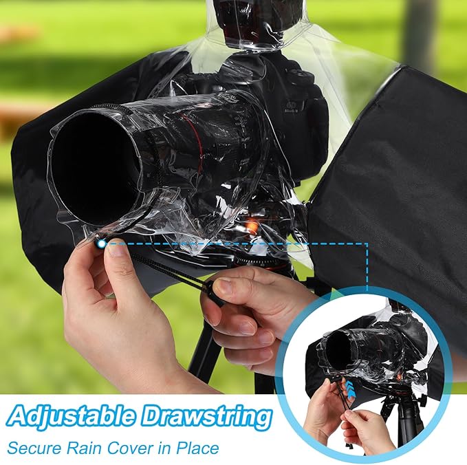 PATIKIL Camera Rain Cover, Waterproof Protective Cover Camera Sleeve Protector Up to 8 Inch Lens for Nikon, Clear