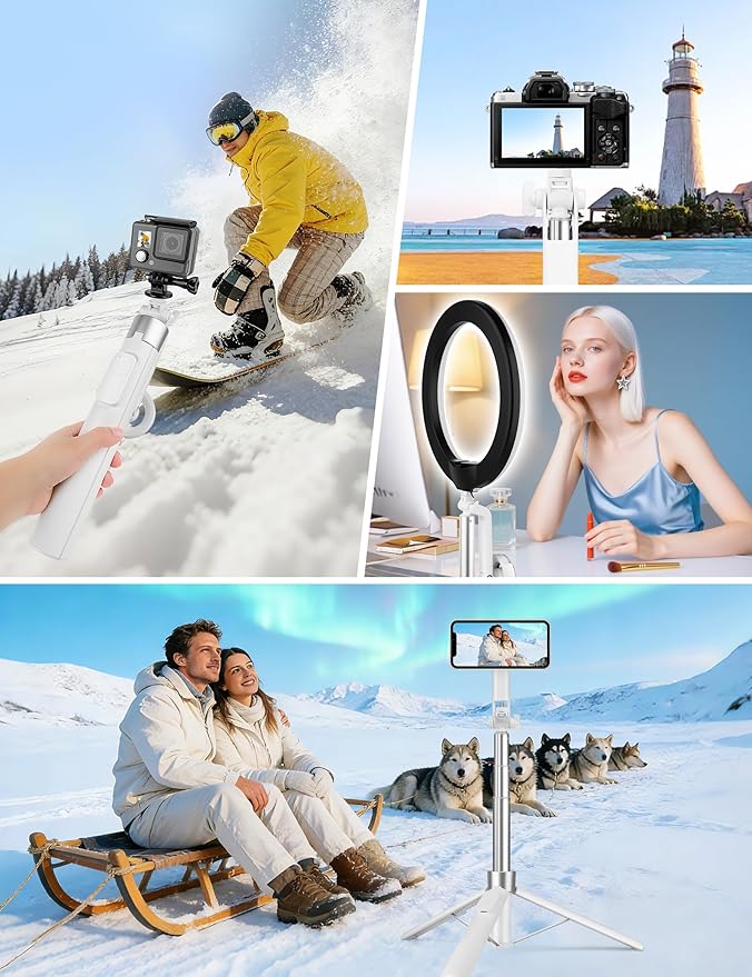 68" Magnetic Tripod for iPhone Magsafe, Phone Tripod & Selfie Stick with Rechargeable Remote for iPhone/Android/Camera, Portable Cell Phone Stand for Video Recording