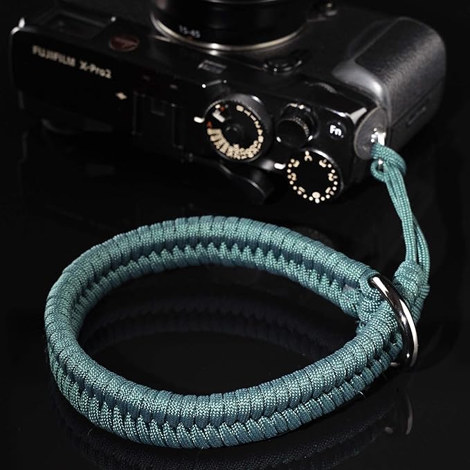Qiang Ni Camera Wrist Strap - Paracord Quick Release Camera Hand Strap Wrist Lanyard for DSLR or Mirrorless Camera - Turquoise