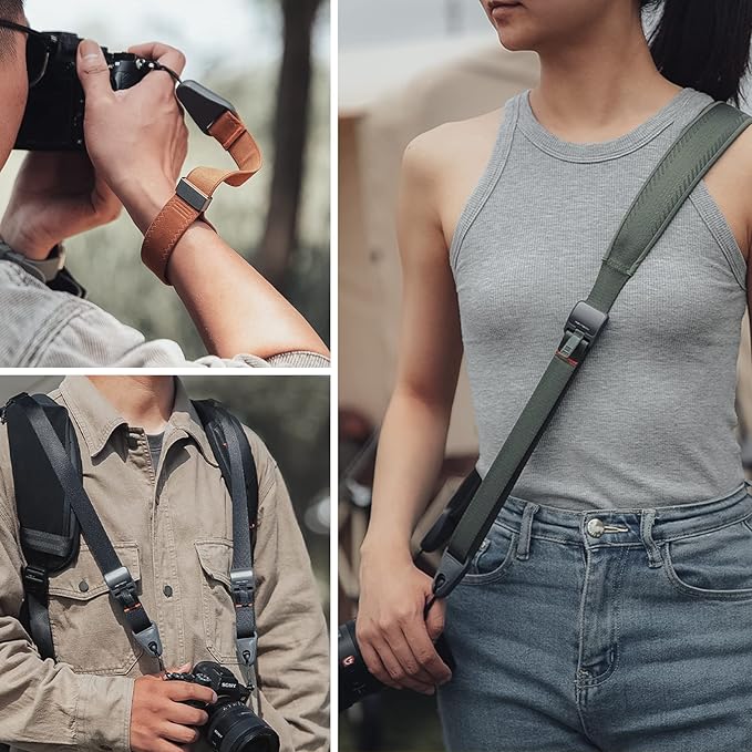 PGYTECH Camera Shoulder Strap with Quick Release Plate Wide Camera Neck Straps Long for Photographers Adjustable for DSLR SLR(Rock Grey)