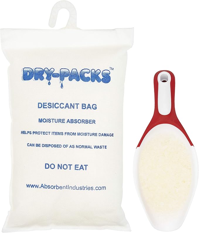 Container & Cargo Dry with Hanging Hook by Dry-Packs - 4.5LBS & 2KG White 2KGCONDRYHOOK