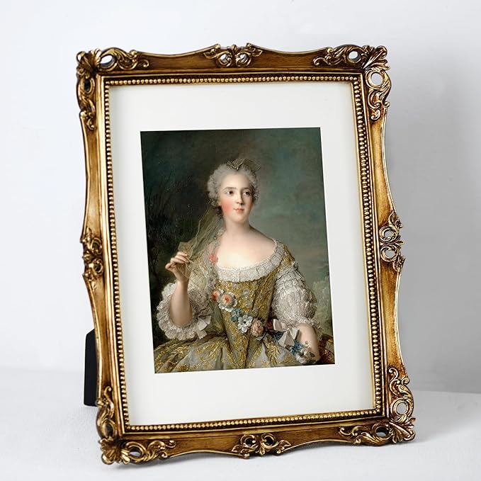 Funerom 11x14 Vintage Picture Frames with Glass Front, Ornate Frame, Antique Photo Frames for Tabletop or Wall Hanging Vintage Gold