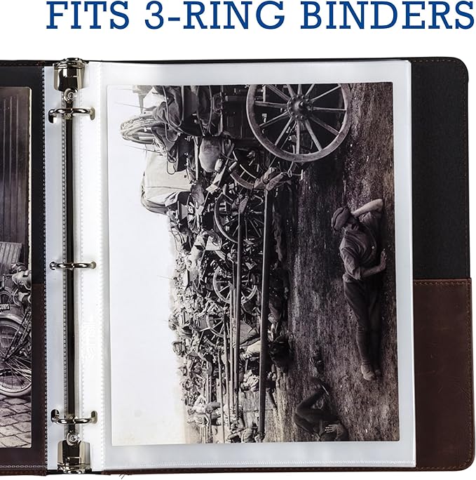 Samsill 50 Pack Full Page Photo Storage for 8x10 Photos, 8.5x11 Inch Clear Sheets Fit in Standard 3 Ring Photo Album, Top Loading, 100 Pictures Total