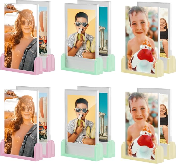 Grarry 12 Pack Polaroid Frame, Instax Frame for Photos, 2x3 Picture Frames for Polaroid Fujifilm Instax Mini Film, Small Wallet Size Picture Frames, Valentine's Photo Frames Gift Set