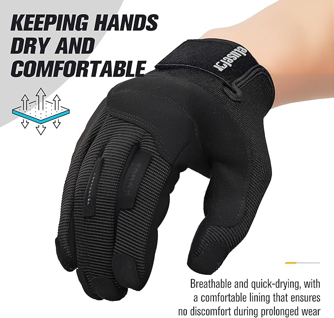eLusefor Natural Tactile Shooting Glove: Seamless Wrap-Fingers Design, 360° Touchscreen Freedom, Customizable Badge