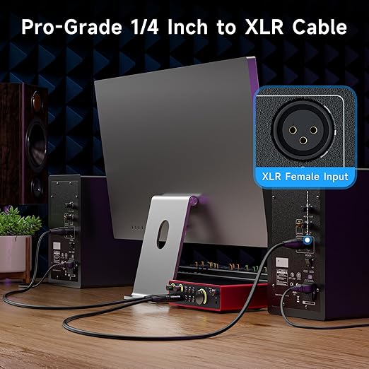 Cable Matters 6.35mm (1/4 Inch) Short TRS to XLR Cable - 3ft, Male to Male XLR to TRS Cable, Black – Not for Microphone Use