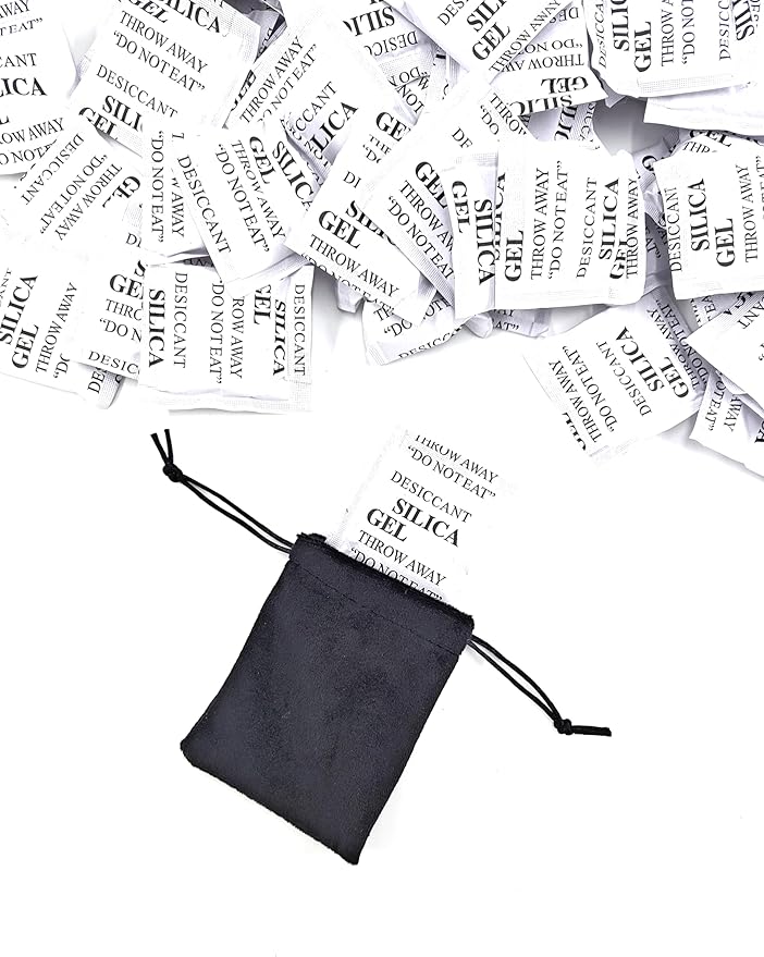 Desiccant Packs for Storage Silica Gel Packets Silica Gel Desiccants 100 Packs 10 Gram Moisture Absorber for Storage, Electronics, Jewelry, Cameras, Documents, Tools & Precision Instruments