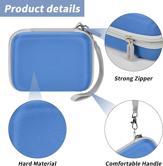 Digital Camera Case for CAMKORY/for Kodak Pixpro/for VAHOIALD/for Sony DSCW800 830/ for Canon PowerShot 180 190. Kids Vlogging Cameras Storage Holder for Accessories (Box Only)-Blue