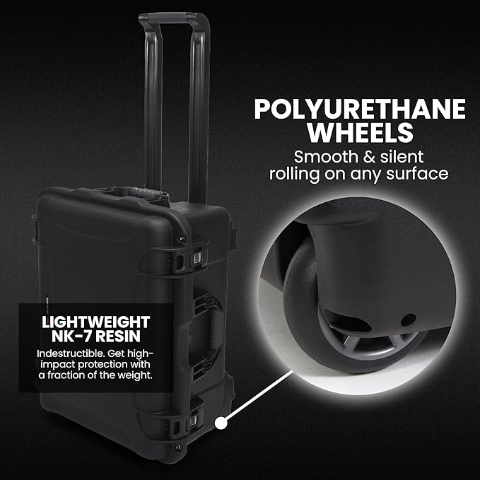 NANUK 950 Pro Photo Kit – Waterproof Travel Camera Hard Case with Padded Dividers and Wheels, 22.8” x 18.3” x 11.7”, Dustproof and Impact-Resistant, Ideal for Heavy Loads – Black