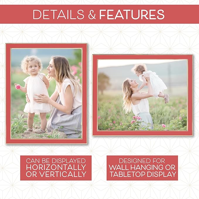 Sheffield Home Tabletop Picture Frame – Iron Enamel Decorative Display Frame for Home or Office, 4x6 Inch, Rose