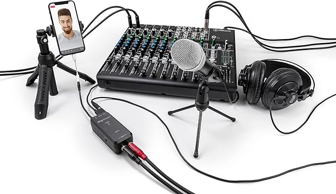 IK Multimedia iRig Stream SOLO audio interface for iOS & Android devices, iPhone, iPad, with 1/8" TRRS jack & 2 RCA, connects directly to mixers & Dj decks
