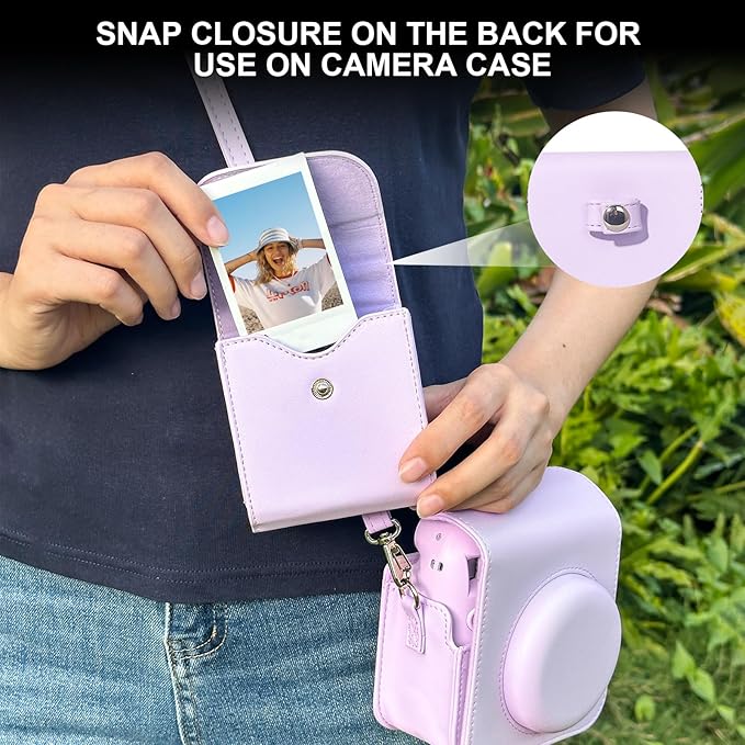 WOGOZAN Square Album for Fujifilm Instax Square/SQ1/SQ40/SQ6/SQ10/SQ20/SP-3 Instant Camera 2.9x3.4 Inch Film for Instax Square Film, Photo Album for Polaroid Mini Pictures, SQ Photo Pouch Bag (Purple)