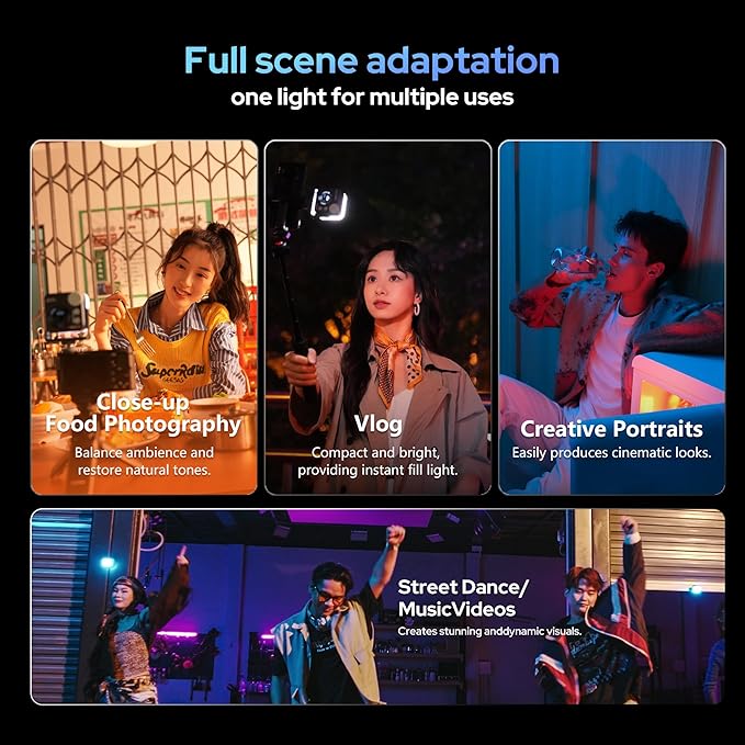 Nanlite Pico Portable LED Fill Light – Full Color RGB, Snap-On Attachment for Phone/Camera Photography, Live Streaming, Video Content Creation (Midnight Blue)