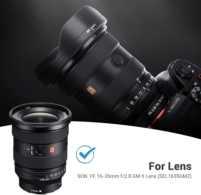 JJC ALC-SH177 Bayonet Reversible Lens Hood Shade for Sony FE 16-35mm f/2.8 GM II Lens SEL1635GM2(Not for 16-35mm f2.8 GM or 16-35mm f4 Lense), Replaces Sony ALC-SH177 Lens Hood