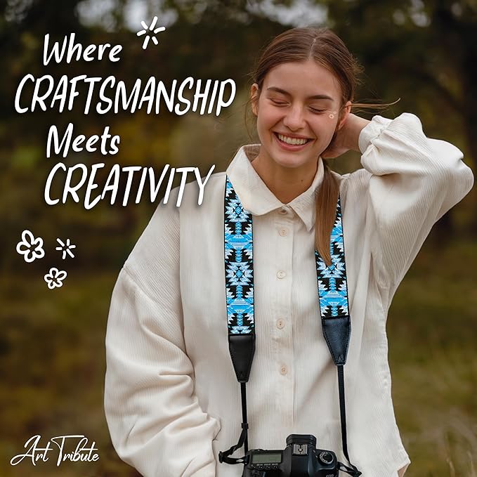 Art Tribute Camera Strap for All DSLR and Mirrorless Cameras. Add Your Name Or Initials Make It a Personalized Gift
