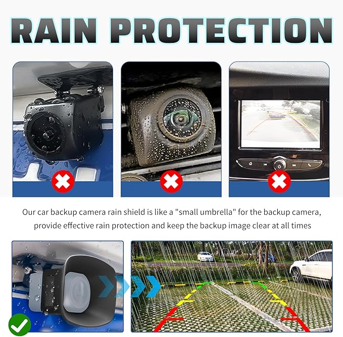 Car Backup Camera Rain Shield Silicone,Backup Camera for Car Anti-Rain Cover for Clear Reversing Image,Portable Reverse Cameras Protective Rain Cover for Most Vehicles (T2)