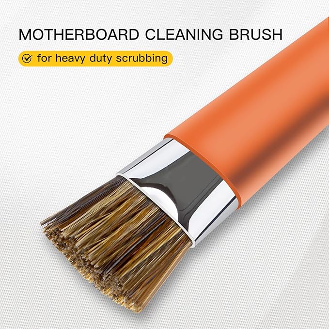 GTHUNDER 2pcs Phone Motherboard IC Cleaning Brush,Double Head Anti-Static ESD Safe Hard Brush,Motherboard Cleaning Tools Cleaning Brush for Cleaning Computer,Mobile Phone,Watch etc（Orange