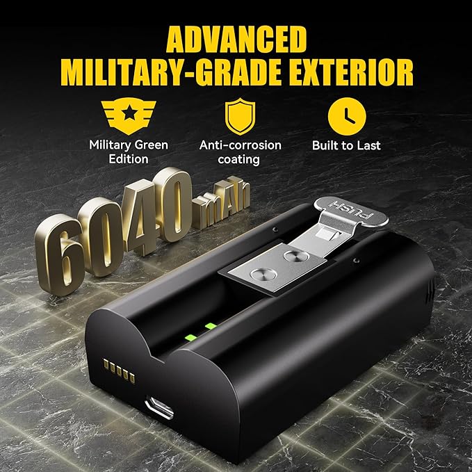 2 Pack Replacement for Ring Battery with LED Display Charger, 6040mAh Rechargeable Ring Camera Battery with LED Display Charger, Compatible with Ring 2/3/3+/4, Spotlight Camera, Stick Up Cam(Black)