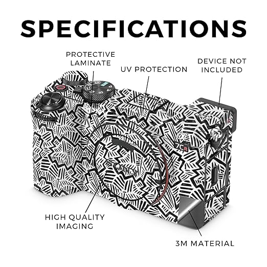 Carbon Fiber Camera Skin Compatible with Sony Alpha 7CR Camera (2023) - Abstract Black - Premium 3M Vinyl Protective Wrap Decal Cover - Easy to Apply | Crafted in The USA by MightySkins