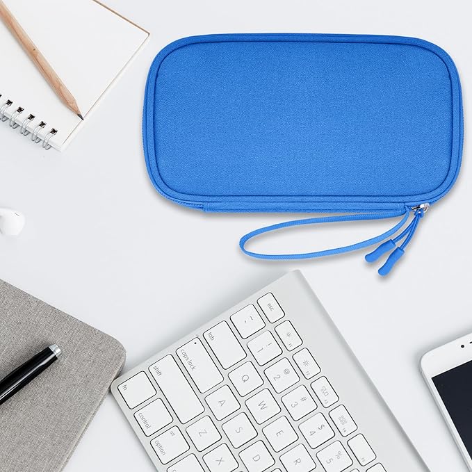 Lacdo USB Flash Drive Case Thumb Drive Holder Case Organizer Portable Electronic Accessories Storage Bag for SanDisk/SamData/Samsung USB Flash Drives Jump Drive Memory Stick, SD Card, Cable, Blue