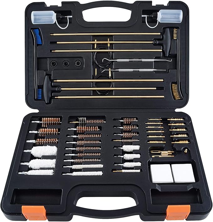 BOOSTEADY Gun Cleaning Kit Universal Gun Cleaning Kit Shotgun Pistol Cleaning Kit with Lightweight Organized Carrying Case Gun Cleaning Supplies Gun Cleaner Bottle Brass Jags and Tips