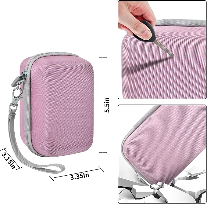 Digital Camera Carrying Case Compatible with Canon PowerShot G7 X Mark II/ G7X Mark III Digital 4K Vlogging Camera/for CAMKORY/for Lecran and More, Compact Small Camera Storage Bag for Kids (Pink)