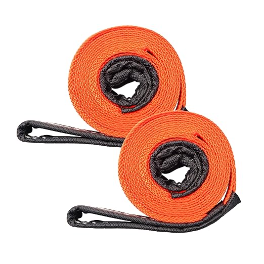 XSTRAP STANDARD 2PCS 1" x6.5ft Lifting Sling 1-Ply Red Web Strap, 2000 LBS Vertical (907 KG), 1600 LBS Choker (725 KG), 5:1 Safety Factor, Twist Eye Polyester Slings for Rigging Hoist Recovery Tree