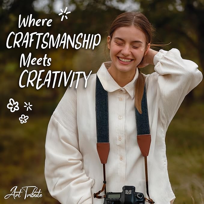 Art Tribute Camera Strap for All DSLR and Mirrorless Cameras. Photographers Strap Neck, Shoulder & Crossbody Camera Strap