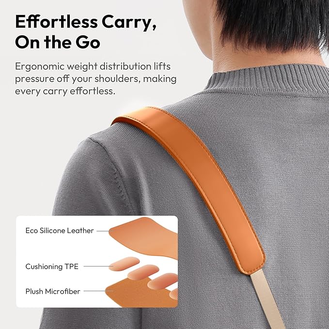 ULANZI YF01 Camera Strap with USB C Cable, 3-in-1 Modular Quick Release Neck Shoulder Wrist Strap 71.9inch Length Adjustment, Multi-Use Convertible Crossbody Sling for DSLR Mirrorless Phone(Orange)