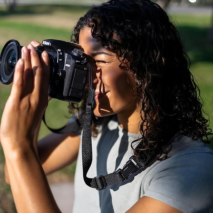 OP/TECH USA Pro Loop Camera Strap (Black) – Professional Camera Neck and Shoulder Strap with Quick Release for DSLR, Mirrorless & Binoculars - Made in USA